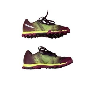 REEBOK All Terrain 2.0 Purple and Yellow Running Shoes size 5
